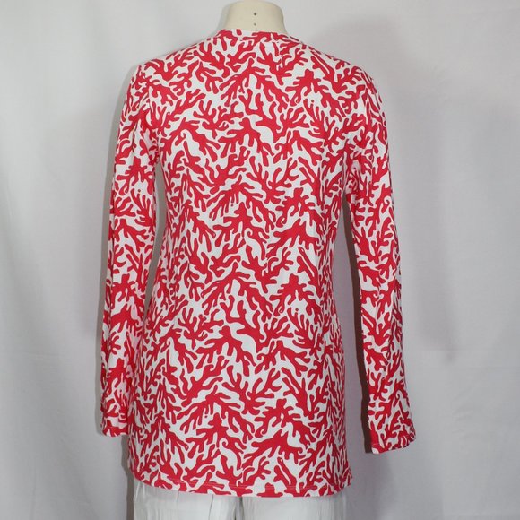 Lilly Pulitzer Captiva Tunic in Island Coral red white long sleeve size Small - Picture 4 of 8